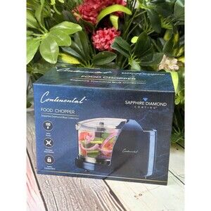 Continental Food Chopper Sapphire Diamond Blue 100W Stainless Steel Blades